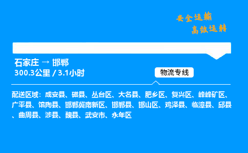 石家庄到邯郸物流专线-整车运输/零担配送-石家庄至邯郸货运公司